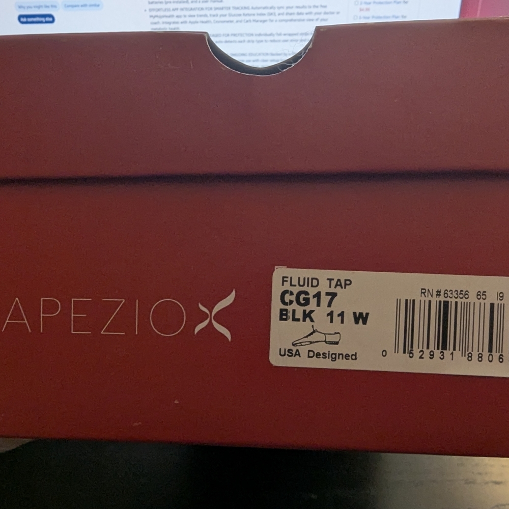 Capezio Fluid Tap Shoe Size 11W Black - Picture 3 of 3
